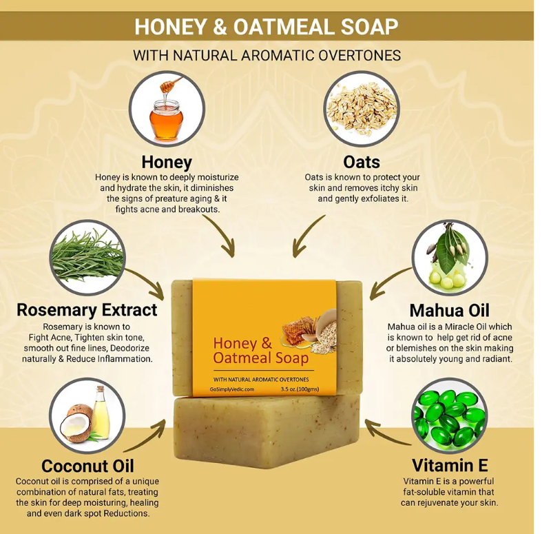 Honey and Oatmeal Exfoliating Soap Bar